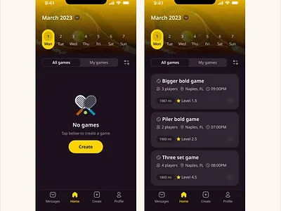Sports Mobile App app design mobile app sports tennis ui ux visual design