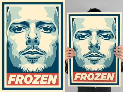 FREEZE, FROZE, FROZEN awesome branding graphic design logo obey giant pop art popular portrait poster trending vector art viral