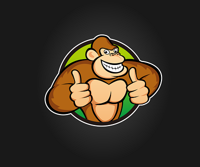 Cartoon Gorilla ape cartoon chimps forest funny gorilla jungle logo nature orangutan smile