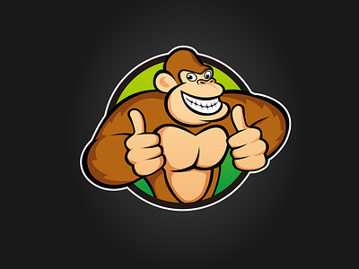 Cartoon Gorilla ape cartoon chimps forest funny gorilla jungle logo nature orangutan smile