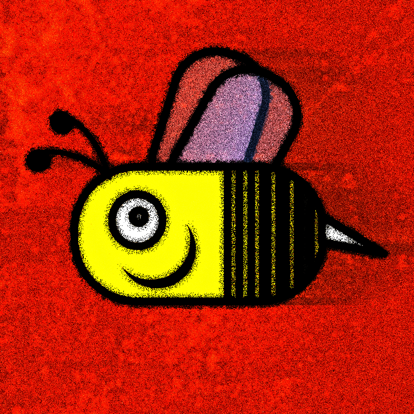 high bee - out of her head on pollen! bee doodle happy high illustration noise pollen shunte88 vector