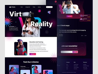 VR- Landing Page ai tool design falconthought landing page meta nft oculus technology ui ux virtual reality vr website