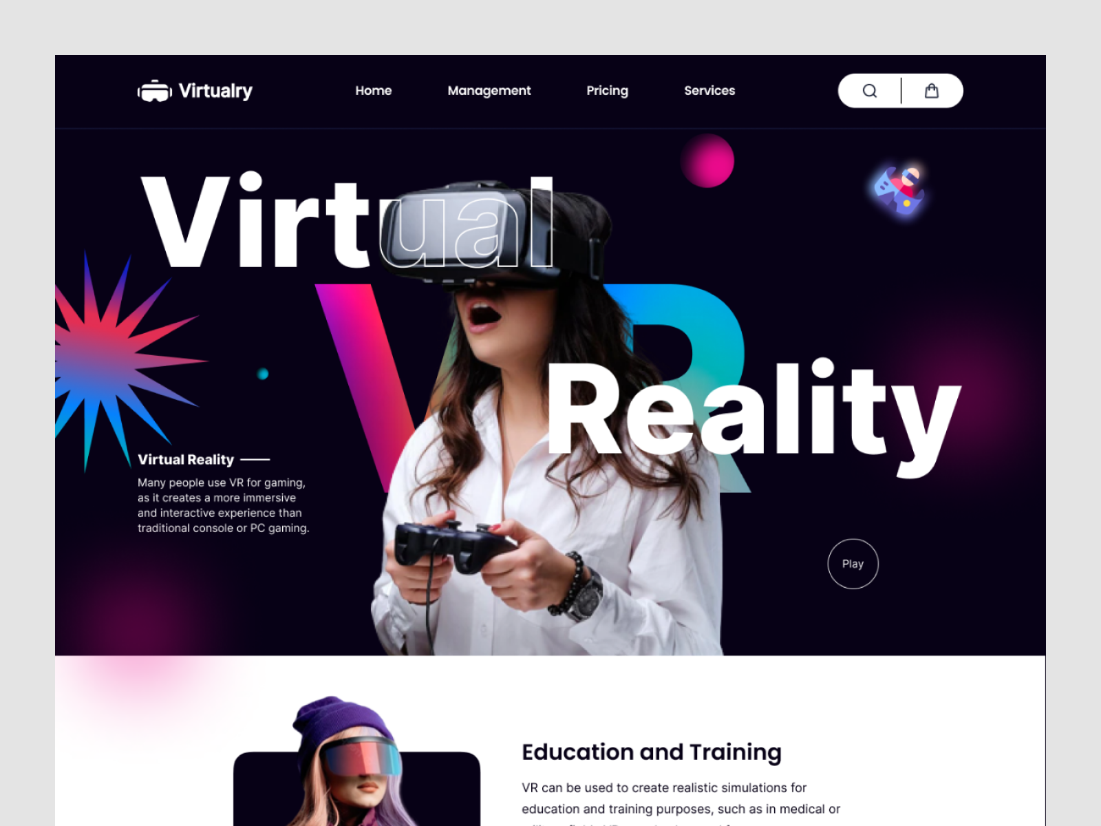 VR- Landing Page by FalconThought for FalconThought - UX/UI Design ...