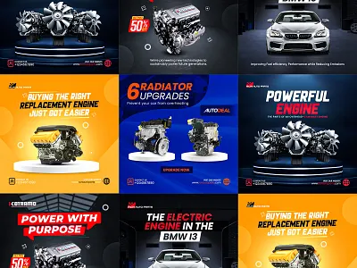 Auto Parts Social Media Post Design ads auto parts banner design engine facebook graphic design instagram post social media social media post design