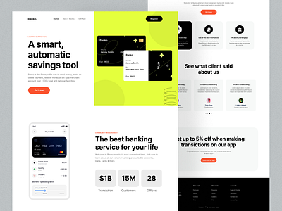 Digital Banking Landing Page Website bank bank card banking banking app clean color design digital banking discover finance finance app financial fintech interface landing page mobile banking money ui web design website