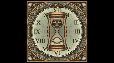 Hourglass (For Sale) artwork clock darkart dotwork drawing hourglass illustration macabre skull time