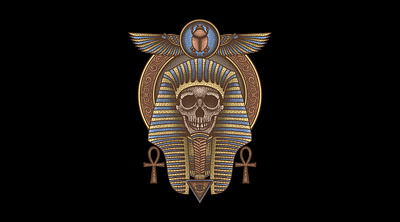 Nebkheperure Tutankhamun (For Sale) artwork darkart dotwork drawing egypt illustration macabre skull tutankhamun
