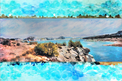 Lake Powell artwork digital enhanced graphic design illustration
