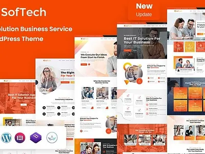 Softech - IT Solution & Business Service WordPress Theme app branding design graphic design illustration logo typography ui ux vector