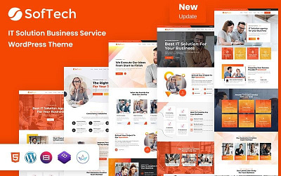 Softech - IT Solution & Business Service WordPress Theme app branding design graphic design illustration logo typography ui ux vector