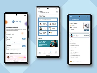OneTap | Home Service Application android android apps app design applications apps branding designs home service apps mobile mobile app mobile application service apps ui ui design uiux uiux designer ux ux design uxui uxui designer
