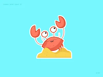 Crab animal animal illustration cartoon illustration cartoon sticker charakter design dribbble graphic design icon design illustration mascot mascot design procreate sticker design stickers summer summer sticker vector