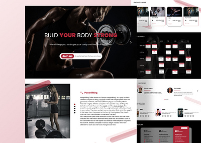 Gym Landing Page animation app branding design graphic design gymwebsite illustration logo project typography ui uiux ux uxui vector web webdesign