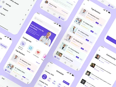 Doctor & Medical Health App - Case study app case app design care case case study doctor health medical mobile app mobile app design medical health ui ux