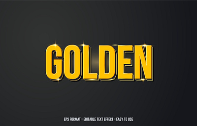 Editable text effect, Golden 3d text style template colorful text effect golden 3d text style template