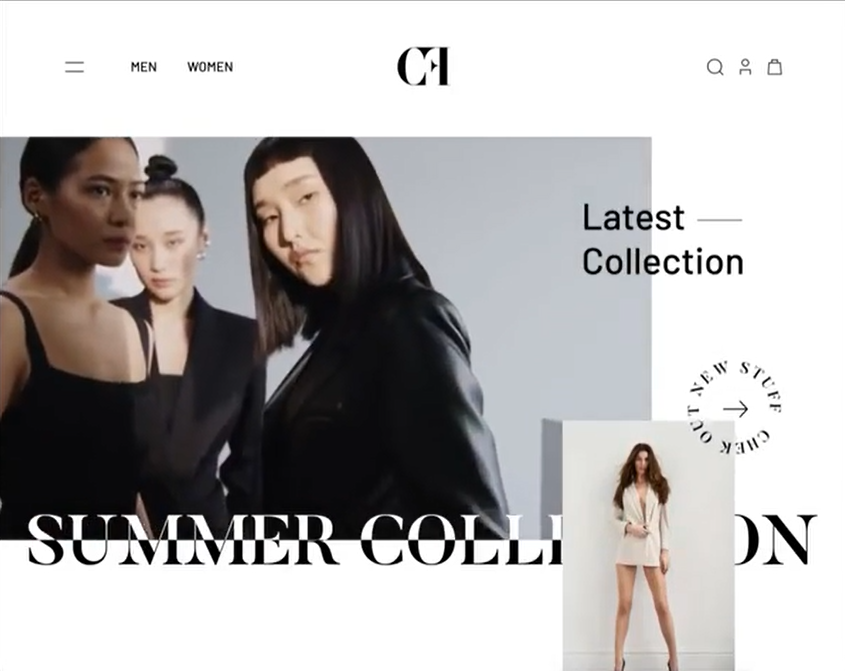 Fashion Website 3d animation branding graphic design logo motion graphics ui