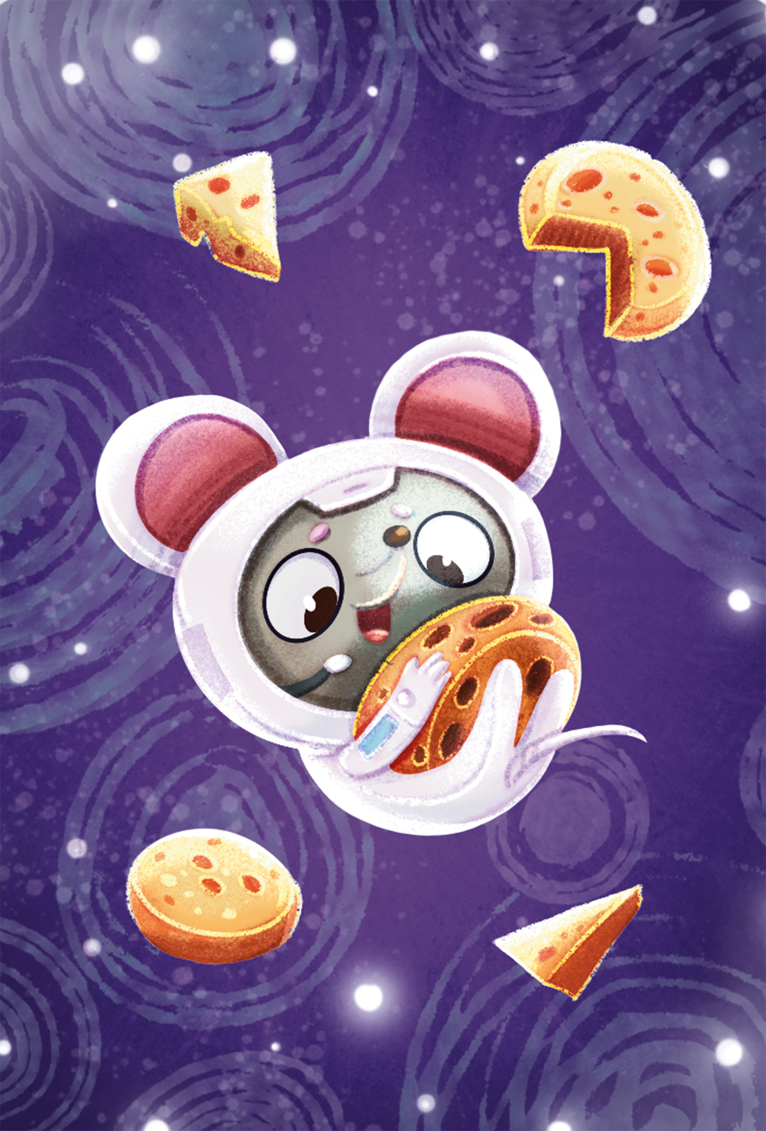 Space Mouse, animal character design animal art branding card design character design children illustration design game design illustration kid art mouse procreate raster illustration ui