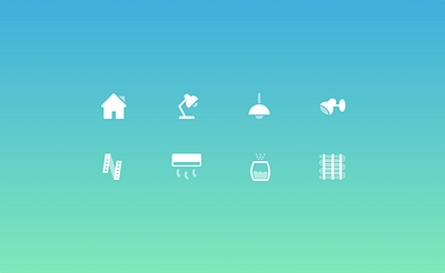 Smart Home Icons app app design blue branding clean creative dailyui flat green icon icons identity illustration minimal mobile simple sketch smarthome ui vector