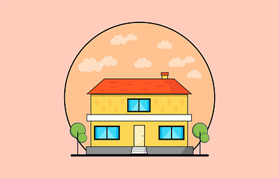 Colorful house Flat vector illustration