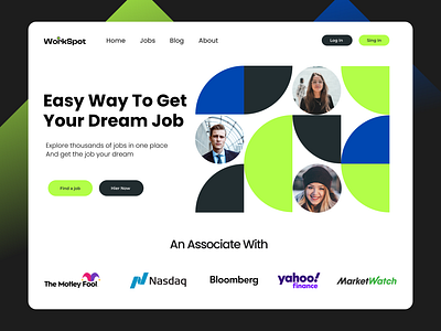 WorkSpot - Landing Page for Job Finding Platform app applicatin branding design graphic design illustration job job finding landing page logo ui ui ux vector web landing website yagnik mehta