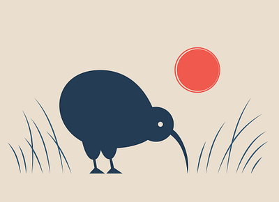 Kiwi bird bird design doodle graphic design icon illustration kiwi minimal minimalistic print simple vector web