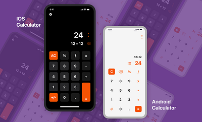 DailyUI - 04 - Android & IOS - Calculator App agency landing page app calculator calculator app design challenge conceptdesign dailyui ui ui challenge design webdesign