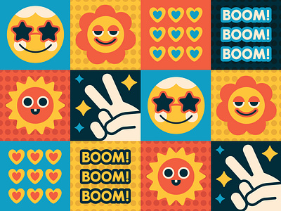 Bada Boom // Logo & Packaging adobe illustrator artwork box brand identity branding character childish drawing flat graphic design icon identity illustration label logo print print production ui