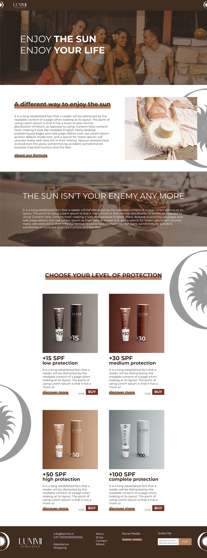 Example of Lummi Sunscreen E-commerce Website