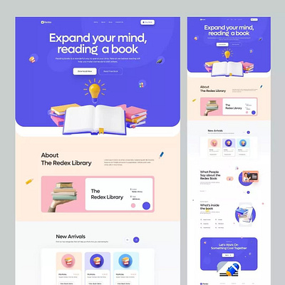 Book Store Website Design for Inspiration 😍 branding graphic design illustration interface landing page ui ux web design