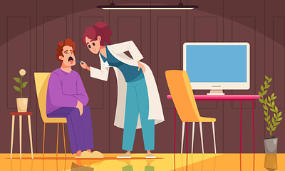 Doctor and patient cartoon doctor flat healthcare illustration patient vector