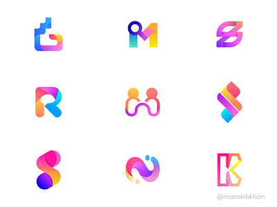 Modern Logo, Branding Colorful Logo Collection a b c d e f g h i j k l m n abstract logo app icon branding colorful logo gradient logo letter logo logo logo collection logo concept logo design logo designer logo folio design logo idea logo mark logo trends o p q r s t u v w x y z software logo symbol technology logo