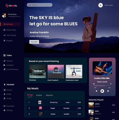 Chablis music web ui design app design graphic design ui ux