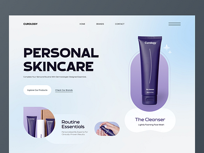Curology - Web Header Concept design gradient header minimal product redesign skincare ui website