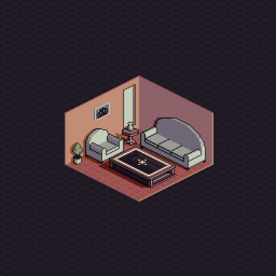 Isometric Room 8bit architectural architecture illustration interior isometric pixel art pixelart retro