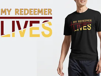 My Redeemer lives branding christian design graphic design illustration jesus logo religious t shirt typography vector