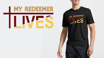 My Redeemer lives branding christian design graphic design illustration jesus logo religious t shirt typography vector