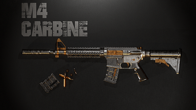 M4 Carbine 3D Model 3d animation blender gun maya modeling render