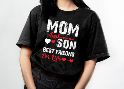 Mom and son best friends for life t-shirt design character custom graphictshirt letteringtshirt typography