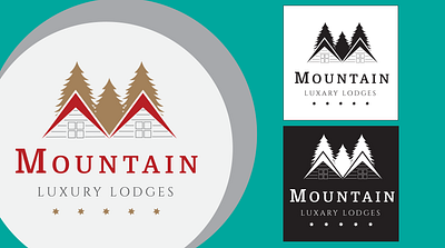 A logo for a luxury lodge black and white branding business coloured graphic design logo minimal pictorial
