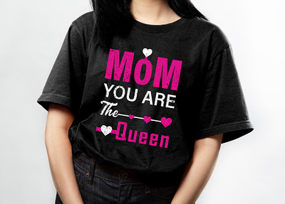 Mom you are the queen typography t-shirt design character lettering mombest queen typographytshirt