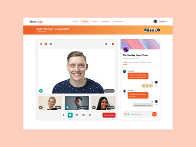 Meetingo - Video Conference app collaboration mobile ui ux app design clean online meet online meeting project ui uidesign uiux ux video call video conference