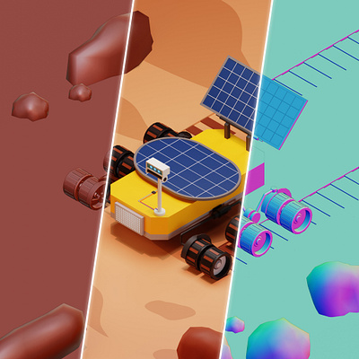 Mars Exploration Rovers 3d 3d design blender game asset game design lowpolydesign
