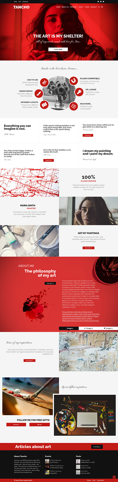 Tancho WPKoi WordPress Theme app art clean elementor modern portfolio red template unique web design webdesign webshop website wordpress