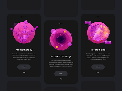 Onboarding Screens & Custom Illustrations - Wellness services app design branding clean graphic design illustration minimal mobile mobile app mobile application mobile design modern onboarding responsive technology typography ui ui design ux ux design vector