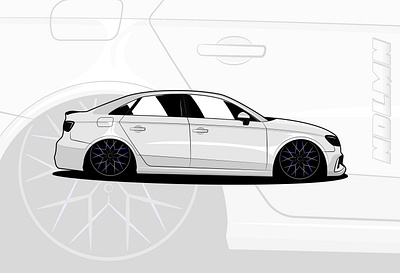Audi A3 • HRE FF10 graphic design illustration vector