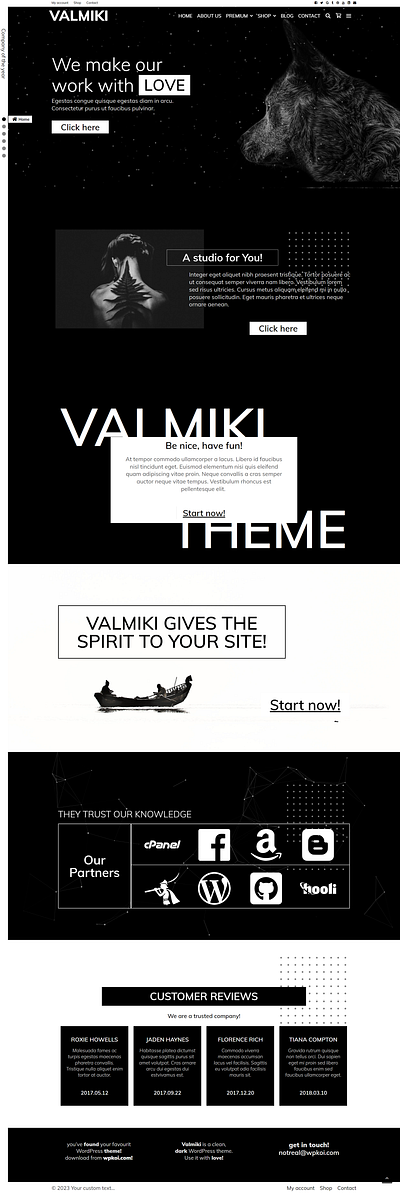 Valmiki WPKoi WordPress Theme app black clean dark elementor fullscreen modern portfolio template unique web design webdesign webshop website white wordpress