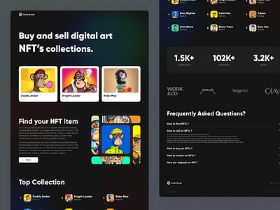 Smile Bored - NFT Landing Page 999watt black blocks buy dark theme design faqs images logo nft sell ui ux web white