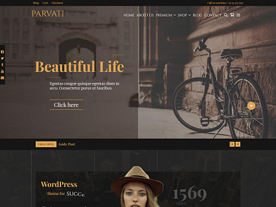 Parvati WPKoi WordPress Theme app black brown dark elementor modern portfolio template unique web design webdesign webshop website wordpress