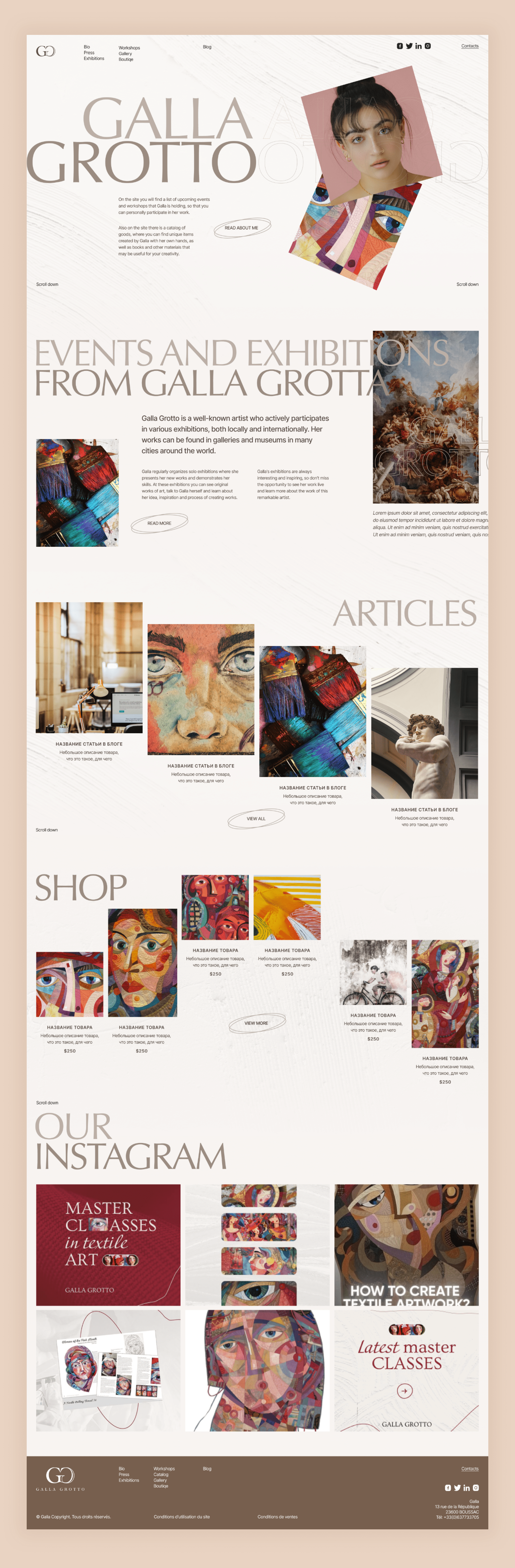 Home page design for the Galla Grotto website branding design designer landing site trends ui ui design ux design vector web design web design trends webdesign