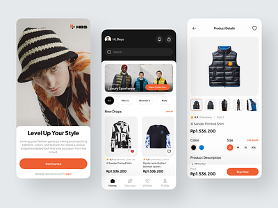 HBS - Fashion Store Mobile App app clothing clothing app ecommerce fashion fashion app hypebeast market marketplace mobile model online store shop shopping store style ui uiux